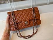 Chanel Classic Flap Bag Lambskin Silver Chain Light Gold Hardware Orange - 880780 – 25cm - 1