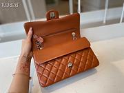 Chanel Classic Flap Bag Lambskin Silver Chain Light Gold Hardware Orange - 880780 – 25cm - 3