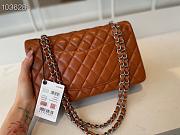 Chanel Classic Flap Bag Lambskin Silver Chain Light Gold Hardware Orange - 880780 – 25cm - 6