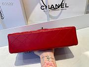 Chanel Classic Flap Bag Lambskin Silver Chain Light Gold Hardware Red - 880780 – 25cm - 6
