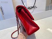 Chanel Classic Flap Bag Lambskin Silver Chain Light Gold Hardware Red - 880780 – 25cm - 5