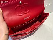 Chanel Classic Flap Bag Lambskin Silver Chain Light Gold Hardware Red - 880780 – 25cm - 2