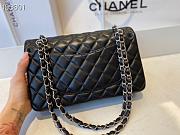 Chanel Classic Flap Bag Lambskin Silver Chain Hardware Black - 880780 – 25cm - 6