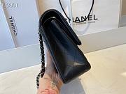 Chanel Classic Flap Bag Lambskin Silver Chain Hardware Black - 880780 – 25cm - 5