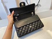 Chanel Classic Flap Bag Lambskin Silver Chain Hardware Black - 880780 – 25cm - 3