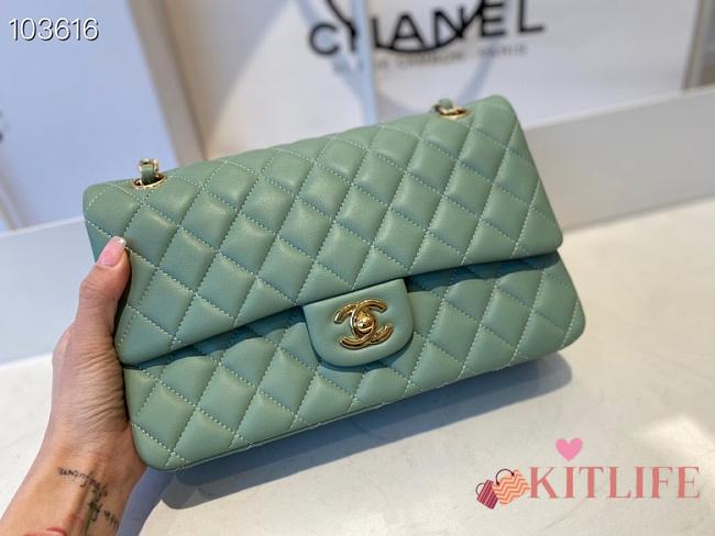 Chanel Classic Flap Bag Lambskin Gold Chain and Hardware Mint - 880780 – 25cm - 1
