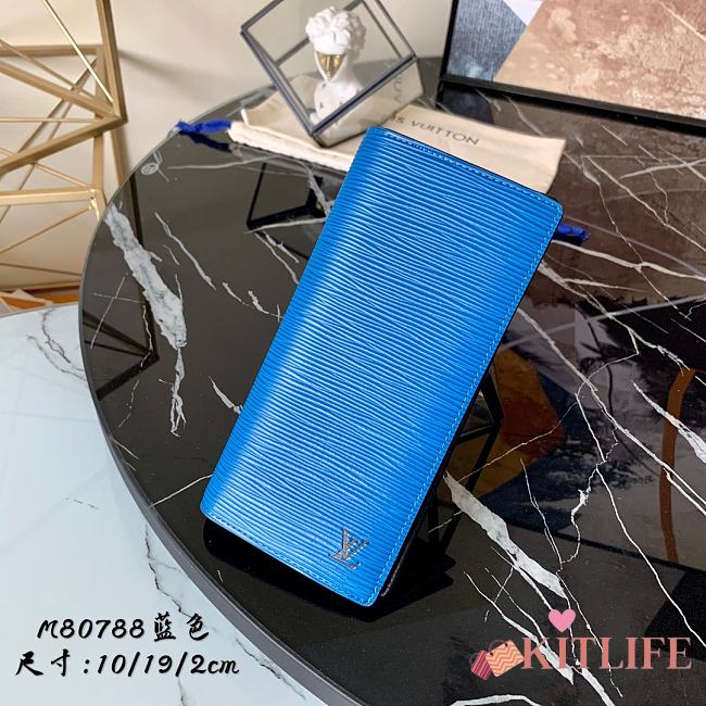 Louis Vuitton Brazza Wallet Vertical Epi Leather Blue - M80788 – 10 x 19 x 2 cm - 1