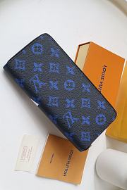 Louis Vuitton Zippy Wallet Vertical Blue Cowhide Leather - M80801 – 20x10x2cm - 2