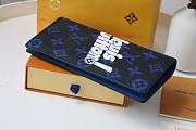 Louis Vuitton Brazza Wallet Vertical Blue Cowhide Leather - M80801 – 10 x 19 x 2 cm - 6