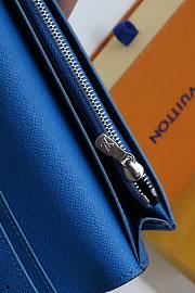 Louis Vuitton Brazza Wallet Vertical Blue Cowhide Leather - M80801 – 10 x 19 x 2 cm - 3