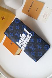Louis Vuitton Brazza Wallet Vertical Blue Cowhide Leather - M80801 – 10 x 19 x 2 cm - 4
