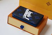 Louis Vuitton Pocket Organizer Blue Cowhide Leather - M80798 - 8 x 11 x 1 cm - 6