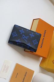 Louis Vuitton Pocket Organizer Blue Cowhide Leather - M80798 - 8 x 11 x 1 cm - 3