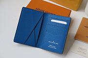 Louis Vuitton Pocket Organizer Blue Cowhide Leather - M80798 - 8 x 11 x 1 cm - 5