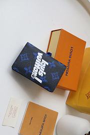Louis Vuitton Pocket Organizer Blue Cowhide Leather - M80798 - 8 x 11 x 1 cm - 4
