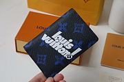 Louis Vuitton Pocket Organizer Blue Cowhide Leather - M80798 - 8 x 11 x 1 cm - 2