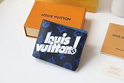 Louis Vuitton Multiple Wallet Blue Cowhide Leather - M80850 - 11.5 x 9 x 1.5 cm - 6