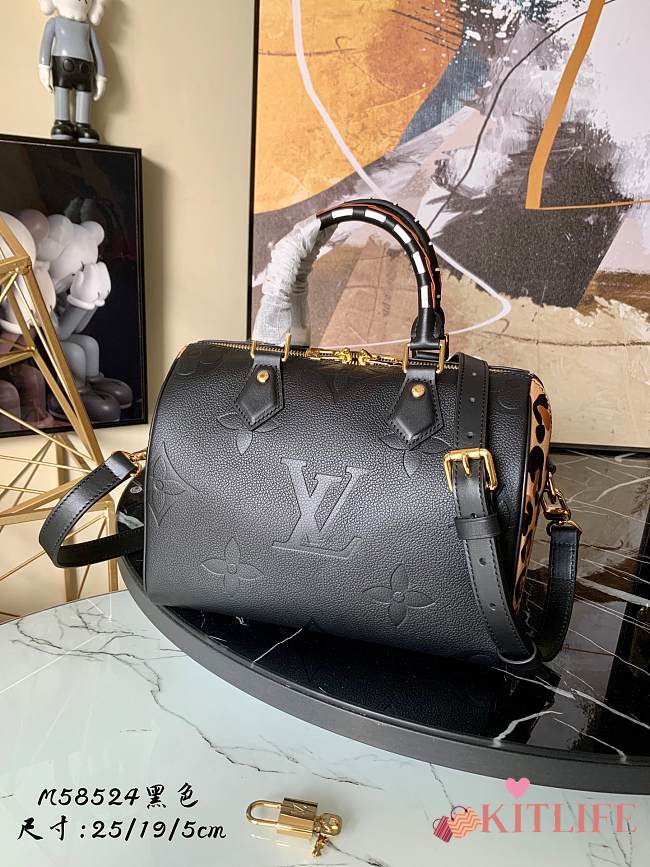 Louis Vuitton Speedy Bandouliere 25 Monogram Empreinte Black Wild at Heart - M45840 - 25.0x 19.0x 15.0 cm - 1