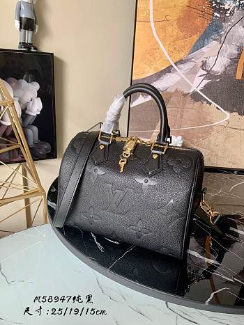 Louis Vuitton Speedy Bandouliere 25 Monogram Empreinte Leather Black - M59273 - 25.0 x 19.0 x 15.0 cm