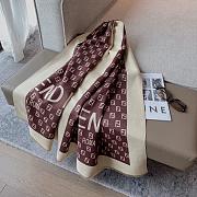 Fendi Silver Silk Cashmere Jacquard Scarf  Burrgundy – 180x65cm  - 5