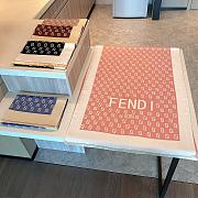 Fendi Silver Silk Cashmere Jacquard Scarf  Pink Rose – 180x65cm  - 4