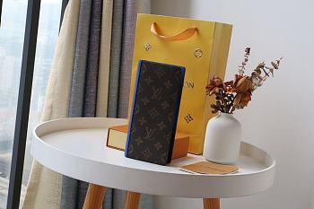 Louis Vuitton Brazza Wallet Monogram Macassar Brightly Blue Toned Grained - M80790 - 10 x 19 x 2 cm