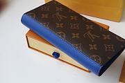 Louis Vuitton Brazza Wallet Monogram Macassar Brightly Blue Toned Grained - M80790 - 10 x 19 x 2 cm - 6