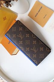 Louis Vuitton Brazza Wallet Monogram Macassar Brightly Blue Toned Grained - M80790 - 10 x 19 x 2 cm - 3