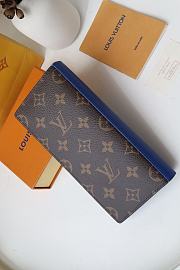 Louis Vuitton Brazza Wallet Monogram Macassar Brightly Blue Toned Grained - M80790 - 10 x 19 x 2 cm - 2