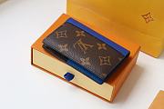 Louis Vuitton Pocket Wallet Monogram Macassar Brightly Blue Toned Grained - M80779 - 8 x 11 x 1 cm - 6