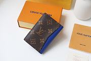 Louis Vuitton Pocket Wallet Monogram Macassar Brightly Blue Toned Grained - M80779 - 8 x 11 x 1 cm - 5