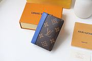 Louis Vuitton Pocket Wallet Monogram Macassar Brightly Blue Toned Grained - M80779 - 8 x 11 x 1 cm - 4