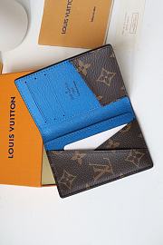Louis Vuitton Pocket Wallet Monogram Macassar Brightly Blue Toned Grained - M80779 - 8 x 11 x 1 cm - 3