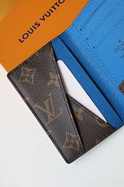 Louis Vuitton Pocket Wallet Monogram Macassar Brightly Blue Toned Grained - M80779 - 8 x 11 x 1 cm - 2