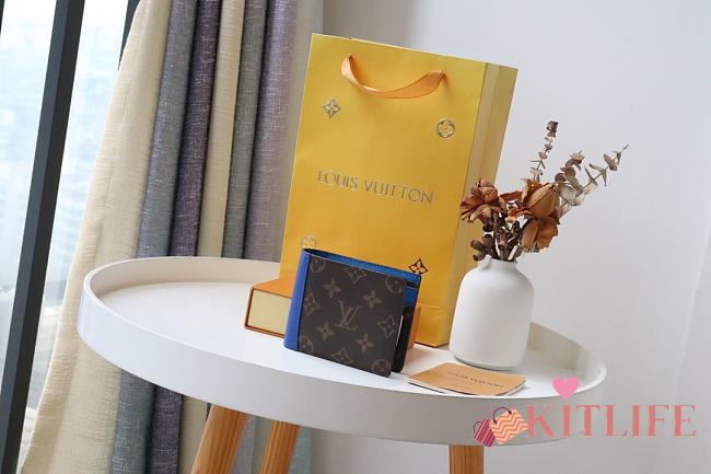 Louis Vuitton Multiple Wallet Monogram Macassar Brightly Blue Toned Grained - M80779 - 11.5 x 9 x 1.5 cm - 1