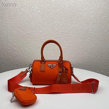 Prada Re-Edition 2005 Nylon Boston Portuton three-in-one Orange - 1BB846 - 20 x 11.5 x 11 cm