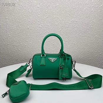 Prada Re-Edition 2005 Nylon Boston Portuton three-in-one Green - 1BB846 - 20 x 11.5 x 11 cm