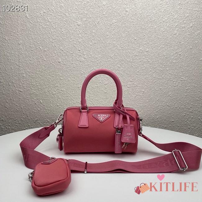 Prada Re-Edition 2005 Nylon Boston Portuton three-in-one Pink - 1BB846 - 20 x 11.5 x 11 cm - 1