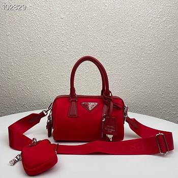 Prada Re-Edition 2005 Nylon Boston Portuton three-in-one Red - 1BB846 - 20 x 11.5 x 11 cm