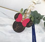 Louis Vuitton Mickey Mouse Pendant Rose Red Bag Charm And Key Holder - 1