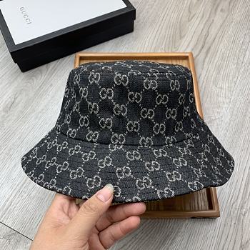 Gucci Bucket Hat Printed Imitation Denim Black