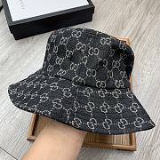 Gucci Bucket Hat Printed Imitation Denim Black - 5