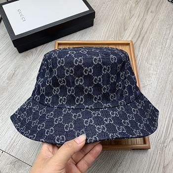 Gucci Bucket Hat Printed Imitation Denim Blue