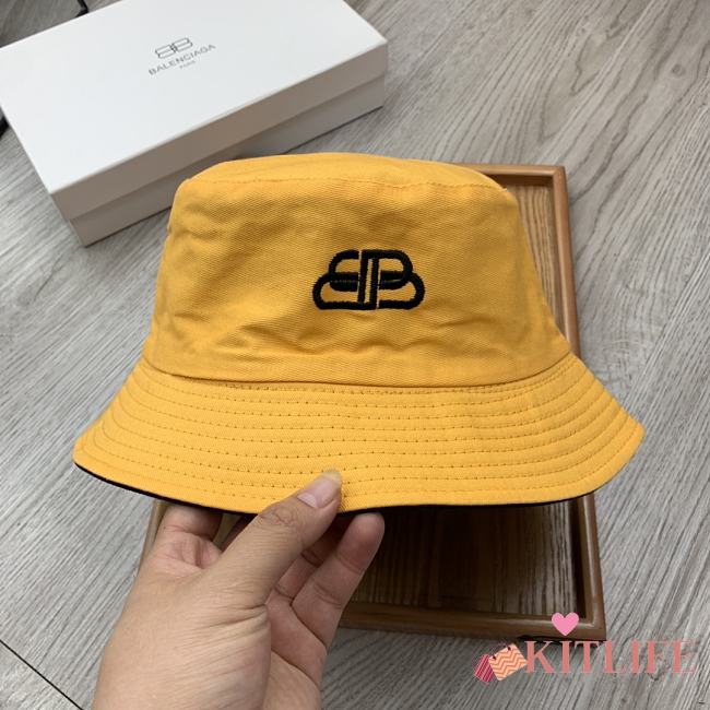 Balenciaga Double-sided Embroidery Bucket Hat Yellow - 1