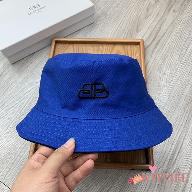 Balenciaga Double-sided Embroidery Bucket Hat Blue - 1