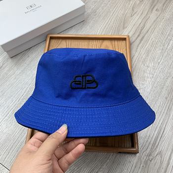 Balenciaga Double-sided Embroidery Bucket Hat Blue