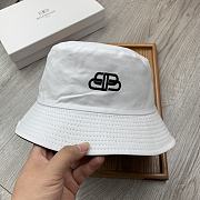 Balenciaga Double-sided Embroidery Bucket Hat White - 1