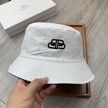 Balenciaga Double-sided Embroidery Bucket Hat White