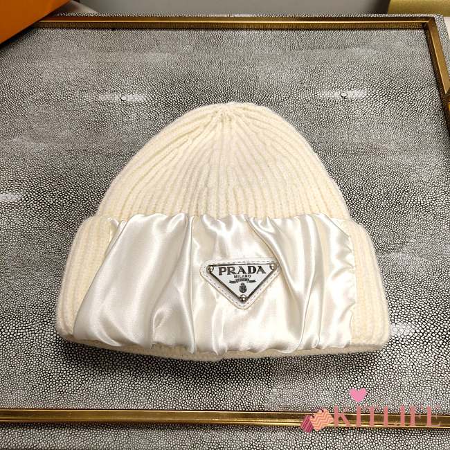 Prada Beanie Hat White  - 1