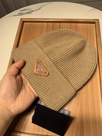 Prada Wool And Cashmere Beanie Beige